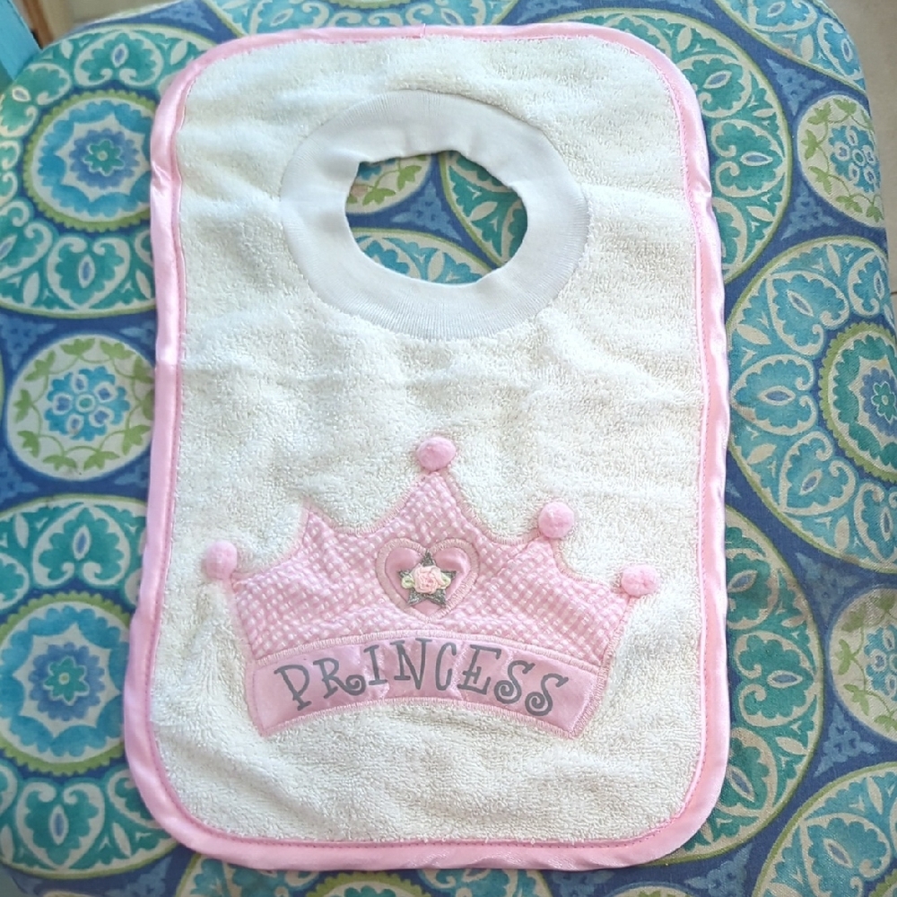 Adorable Pink Princess Bib for Kids